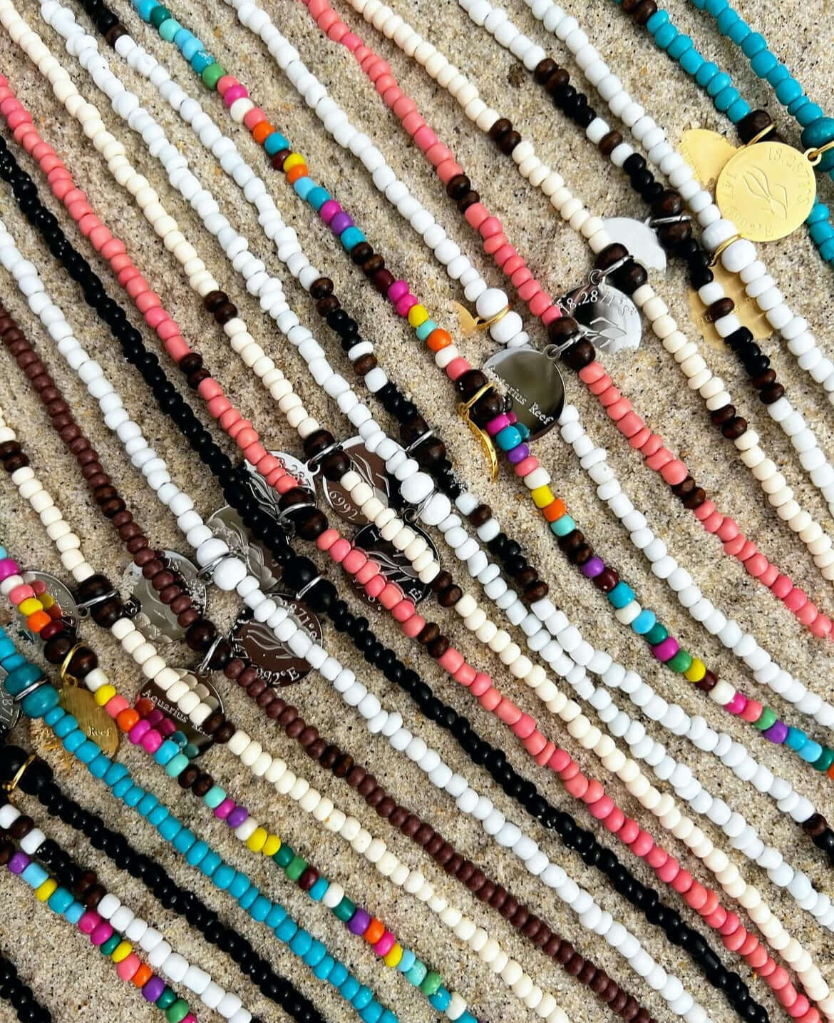 Aquarius Reef unisex beaded choker necklaces.