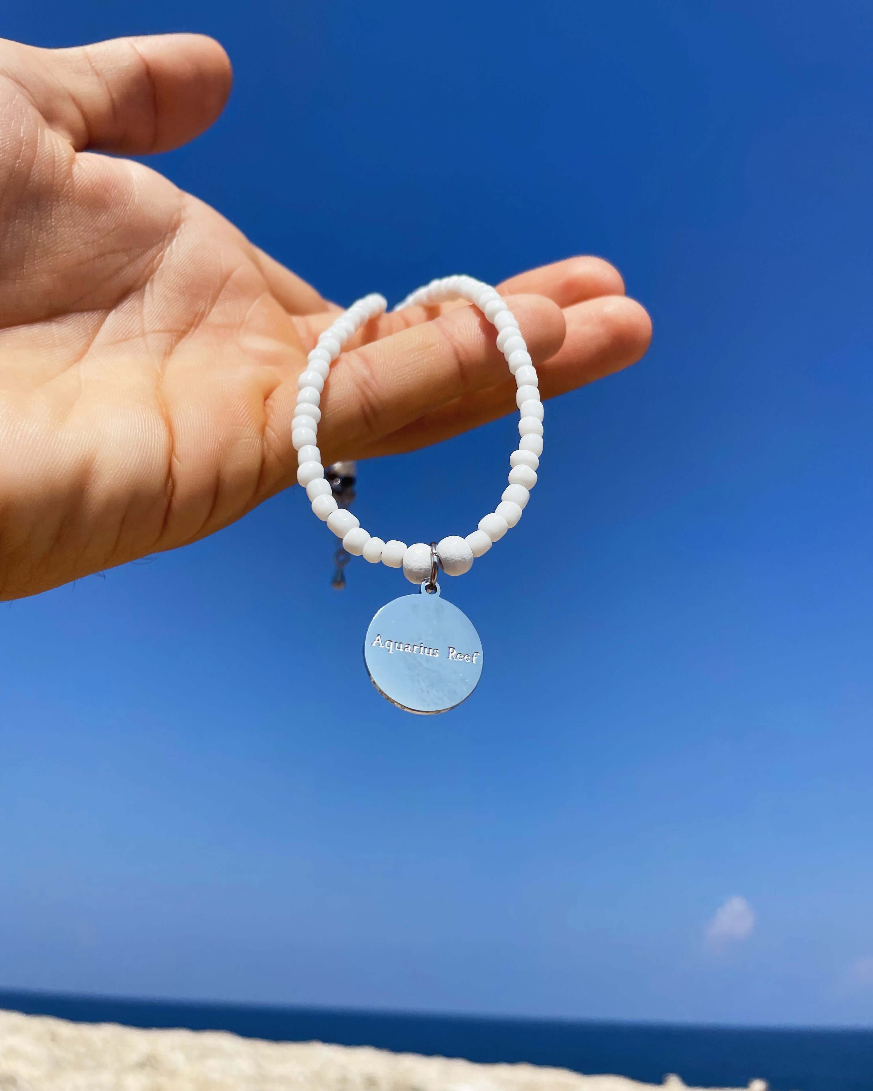 Aquarius Reef beaded choker necklaces. Photo of choker necklace 'Nautical'. 