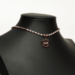beaded choker necklace, gold beaded choker necklace, pearl choker beaded necklace, choker, beaded pattern necklace, beaded pattern choker, pearl necklace, pearl choker, pink choker, rose gold necklace, rose gold choker, AR choker, AR chokers, Aquarius Ree