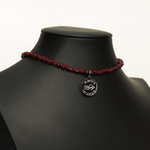 choker, chokers, choker necklace, maroon necklace, maroon choker, beaded pattern necklace, beaded pattern choker, seed bead necklace, seed bead choker, seed beaded choker, red choker, red jewelry, red necklace, dark red choker, dark red necklace, dark red