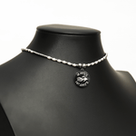 choker, chokers, beaded pattern necklace, beaded pattern choker, pearl necklace, pearl choker, silver necklace, silver choker, white pearl necklace, AR choker, AR chokers, Aquarius Reef chokers, Aquarius Reef jewelry, Aquarius Reef, AR pearl collection, A
